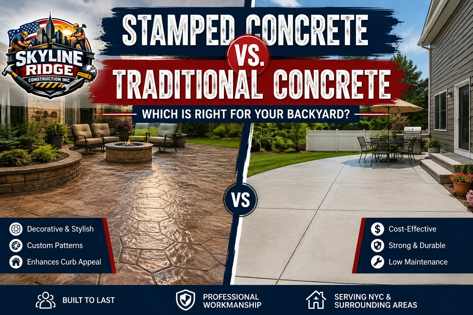 Stamped Concrete vs. Traditional Concrete