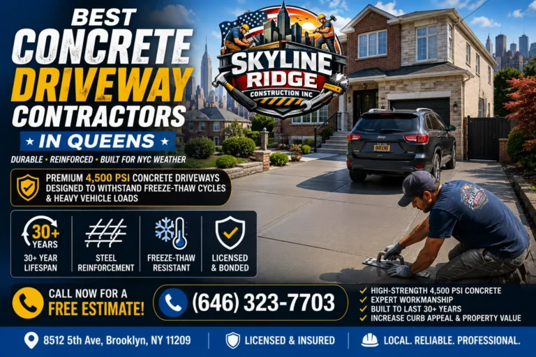 Concrete driveway experts in Queens