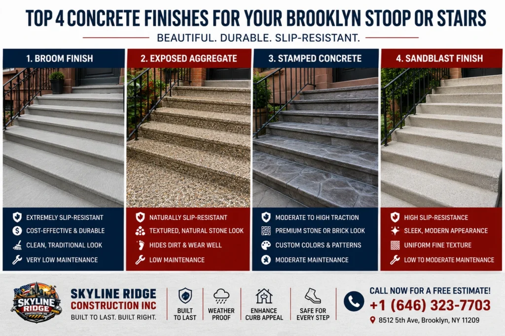 Concrete finish for your Brooklyn stoop