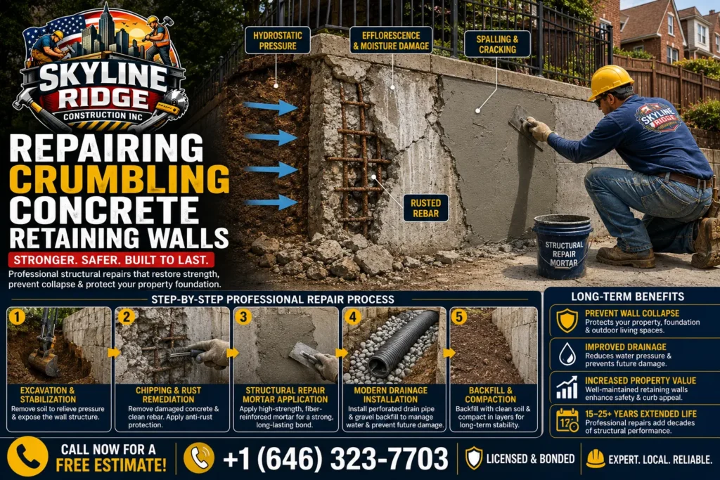 Repairing Crumbling Concrete Retaining Walls
