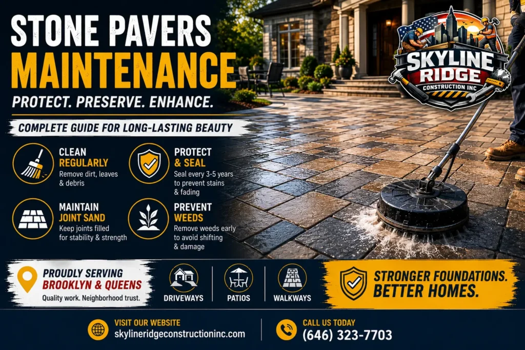 Stone paver patio maintenance