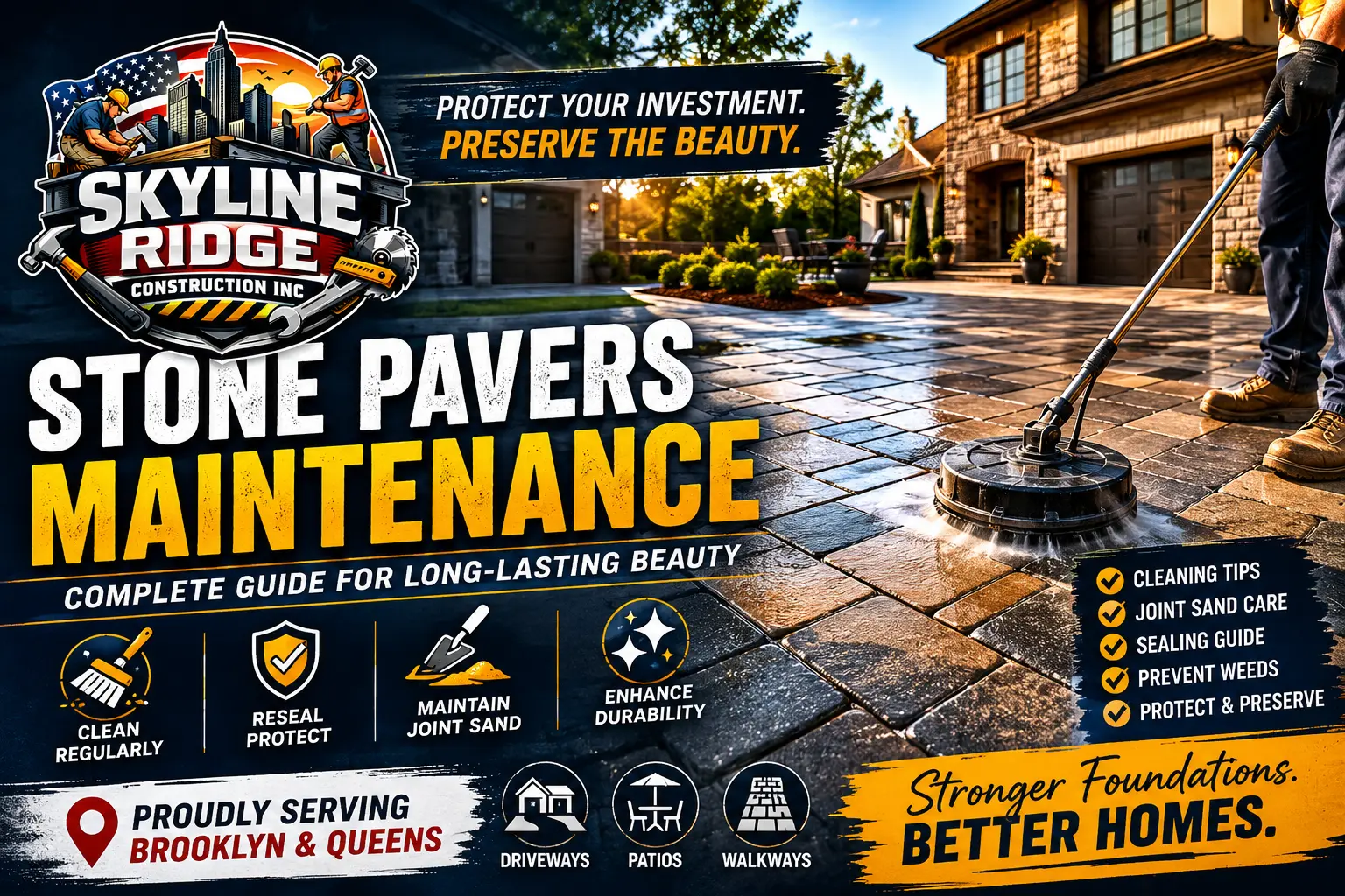 Stone paver patio maintenance