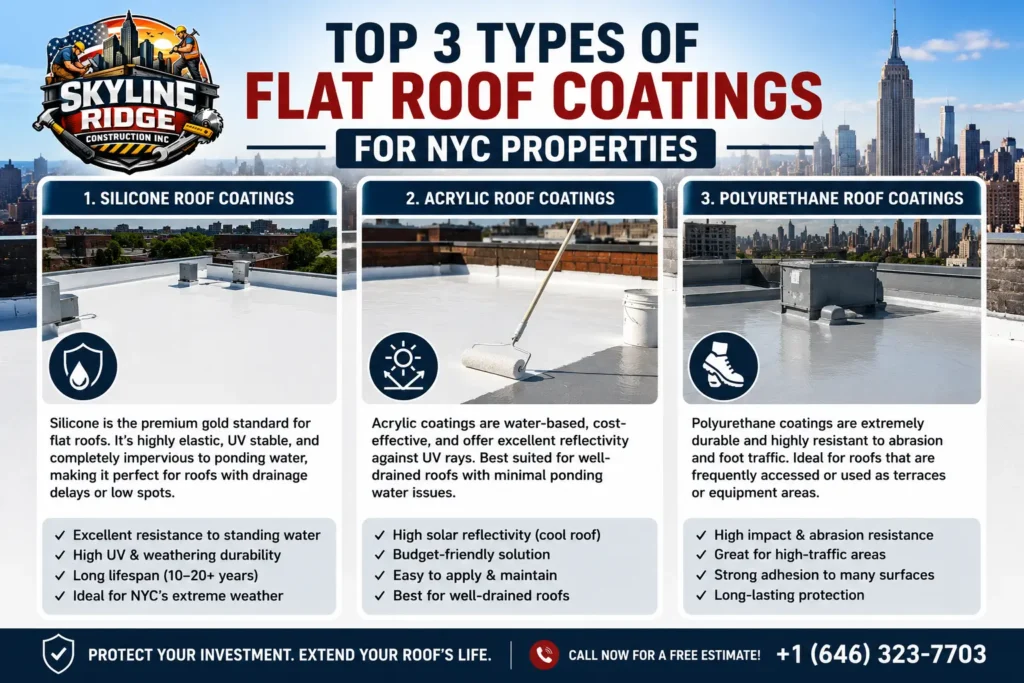 Top 3 Types of Flat Roof Coatings for NYC Properties